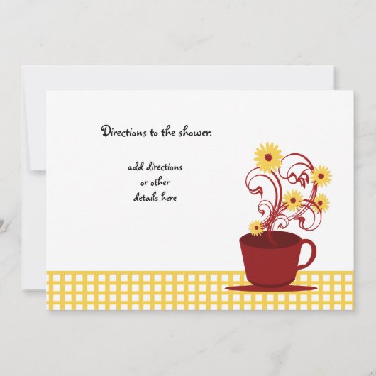 Tea Party rood en geel Vrijgezellenfeest Kaart (Achterkant)