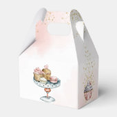 Tea party roze blauwe verjaardag bedankt bedankdoosjes (Achterkant)