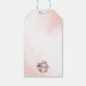 Tea party roze blauwe verjaardag bedankt cadeaulabel (Achterkant)