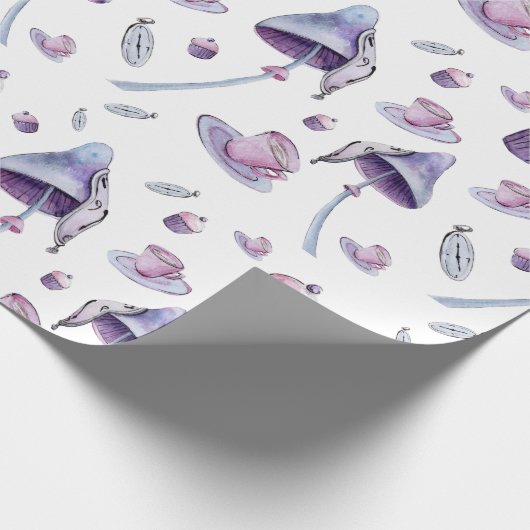 Tea party roze en blauwe waterverf cadeaupapier (Hoek)