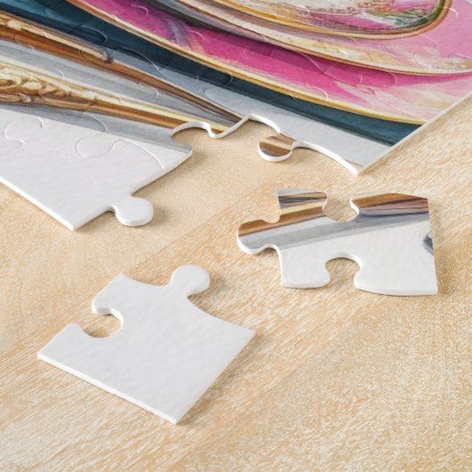  Tea Party Roze Pioenen Jigsaw Puzzel (Zijkant)