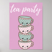 Tea Party roze Poster (Voorkant)