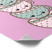 Tea Party roze Poster (Hoek)