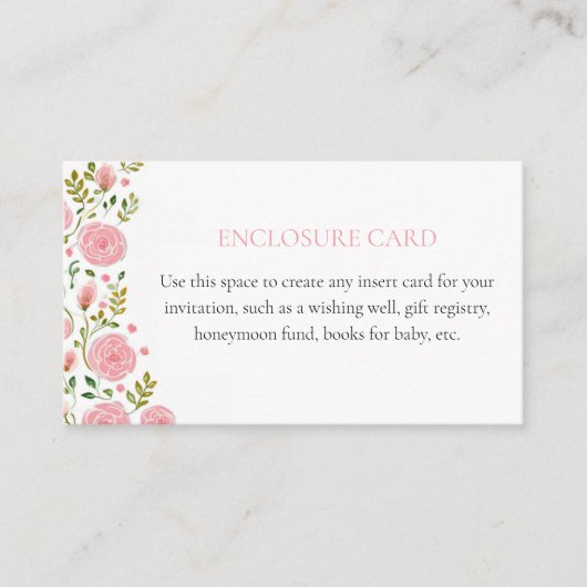 Tea Party Roze Roses Custom Behuizing Kaart (Voorkant)