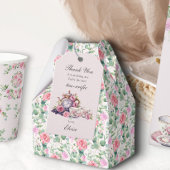 Tea Party Roze Rozen Baby shower Thee Favor Cadeaulabel