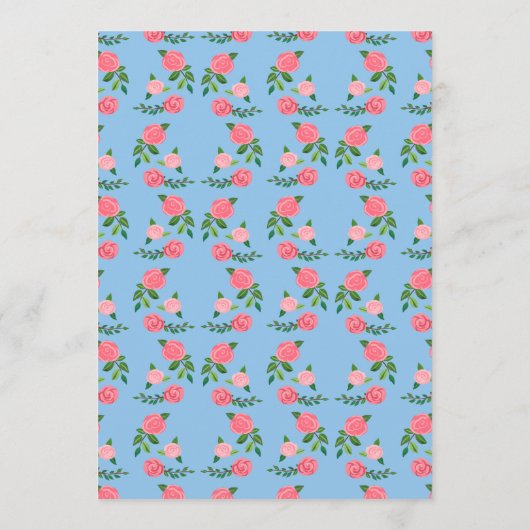 Tea Party Rozen Schattige CUSTOM Menu (Achterkant)