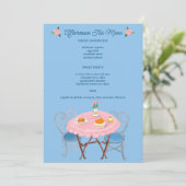 Tea Party Rozen Schattige CUSTOM Menu (Staand voorkant)