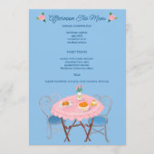 Tea Party Rozen Schattige CUSTOM Menu (Voorkant)