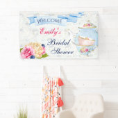 Tea Party Rozen theekopjes theepot Spandoek (Insitu)