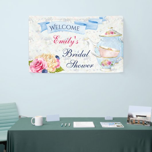 Tea Party Rozen theekopjes theepot Spandoek (Beurs)