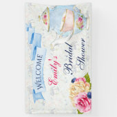 Tea Party Rozen theekopjes theepot Spandoek (Verticaal)