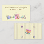 Tea Party RSVP-kaart Informatiekaartje (Voorkant / Achterkant)