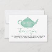 Tea Party Shabby Chic Baby shower | Dank u wel Kaart (Voorkant)
