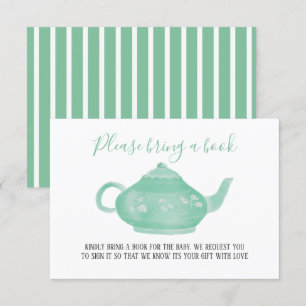 Tea Party Shabby Chic Baby shower   Een boek meene Kaart