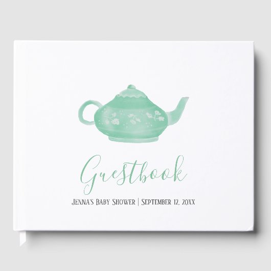 Tea Party Shabby Chic Baby shower Gastenboek (Voorkant)