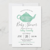 Tea Party Shabby Chic Baby shower Kaart (Voorkant)