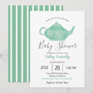 Tea Party Shabby Chic Baby shower Kaart