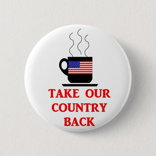Tea Party Shirten, Mokken, stickers Ronde Button 5,7 Cm (Voorkant)