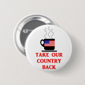 Tea Party Shirten, Mokken, stickers Ronde Button 5,7 Cm (Voorkant /achterkant)
