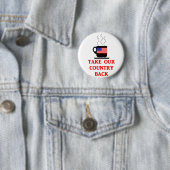 Tea Party Shirten, Mokken, stickers Ronde Button 5,7 Cm (In situ)