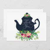 Tea Party Shower Dank je wel Bedankkaart (Voorkant / Achterkant)