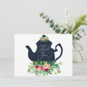 Tea Party Shower Dank je wel Bedankkaart (Staand voorkant)