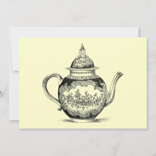 Tea Party Sjabloon Uitnodiging (Achterkant)