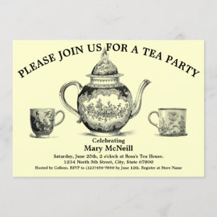 Tea Party Sjabloon Uitnodiging