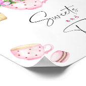 Tea Party - snoep en lekkernijen baby shower Poster (Hoek)
