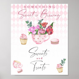 Tea Party - snoep en lekkernijen baby shower Poster