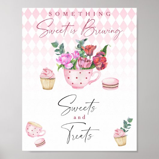 Tea Party - snoep en lekkernijen baby shower Poster (Voorkant)