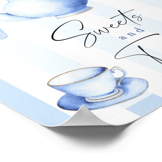 Tea Party - snoep en lekkernijen baby shower Poster (Hoek)