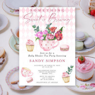 Tea Party Something Sweet is het brouwen van Baby  Kaart
