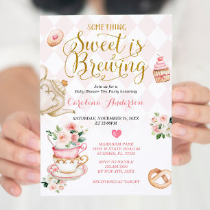 Tea Party Something Sweet is het brouwen van Baby Kaart