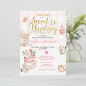 Tea Party Something Sweet is het brouwen van Baby Kaart (Staand voorkant)