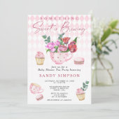 Tea Party Something Sweet is het brouwen van Baby  Kaart (Staand voorkant)