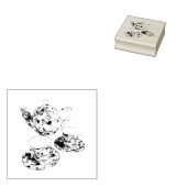 Tea party stamp rubberstempel (Gestempeld)