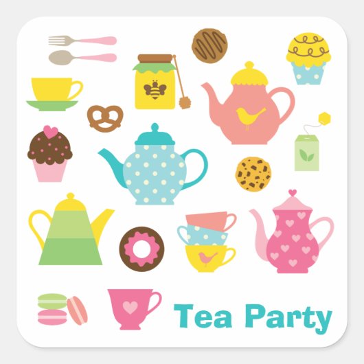 Tea Party Sticker (Voorkant)