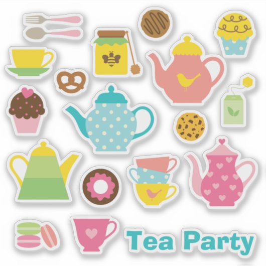 Tea Party Sticker Set (Voorkant)