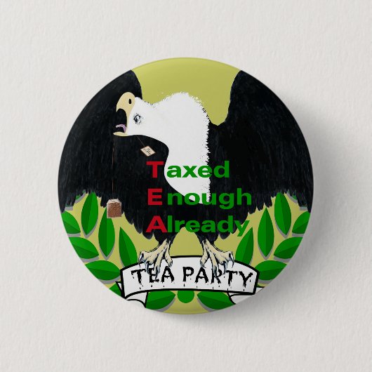 TEA Party Supply Ronde Button 5,7 Cm (Voorkant)