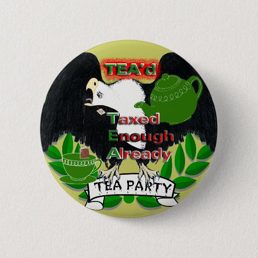TEA Party Supply Ronde Button 5,7 Cm (Voorkant)