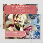 Tea Party Tea Cup Baby Shower-uitnodigingen Kaart (Voorkant / Achterkant)