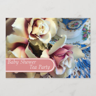 Tea Party Tea Cup Baby Shower-uitnodigingen Kaart