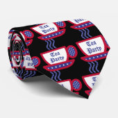 Tea Party Tea Cup - Rood, wit en blauw Stropdas (Opgerold)