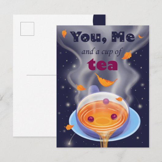 Tea Party Tea Cup Tea Time Uitnodiging Briefkaart (Voorkant / Achterkant)