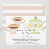 Tea Party Tea Pot & Cups Baby shower per post Kaart (Voorkant / Achterkant)