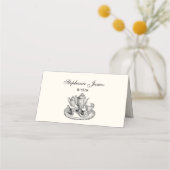 Tea Party Tea Service Place Escort Card Ivory Plaatskaartje (Voorkant)