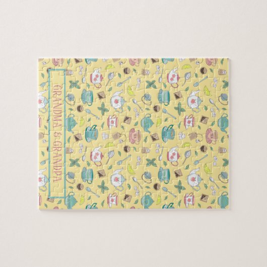   Tea Party Teacups en Teapots Print Legpuzzel (Horizontaal)