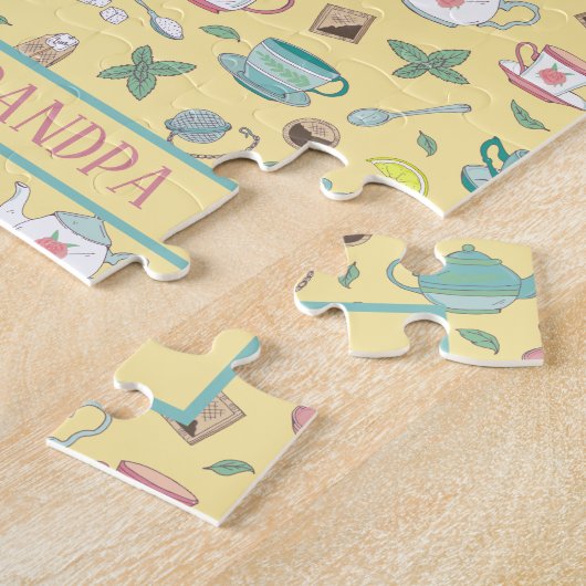   Tea Party Teacups en Teapots Print Legpuzzel (Zijkant)