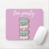 Tea Party Teacups roze Muismat (Met muis)